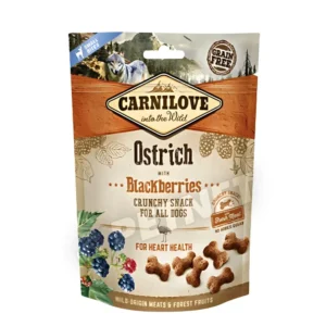 CarniLove Crunchy Snack Ostrich with Blackberries - strucchússal és szederrel